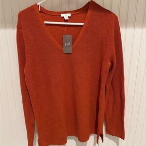 J Jill Orange Knit Sweater. NWT